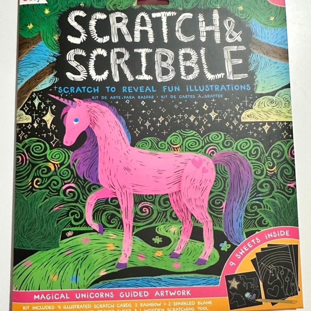 New OOLY Scratch 7 Scribble Magical‎ Unicorn Kit